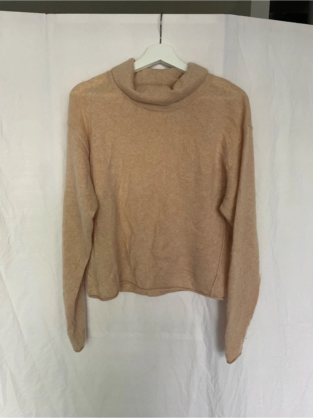 Free People Cashmere Cowl Neck Sweater Soft Cropped Pullover Size S Boho Chic